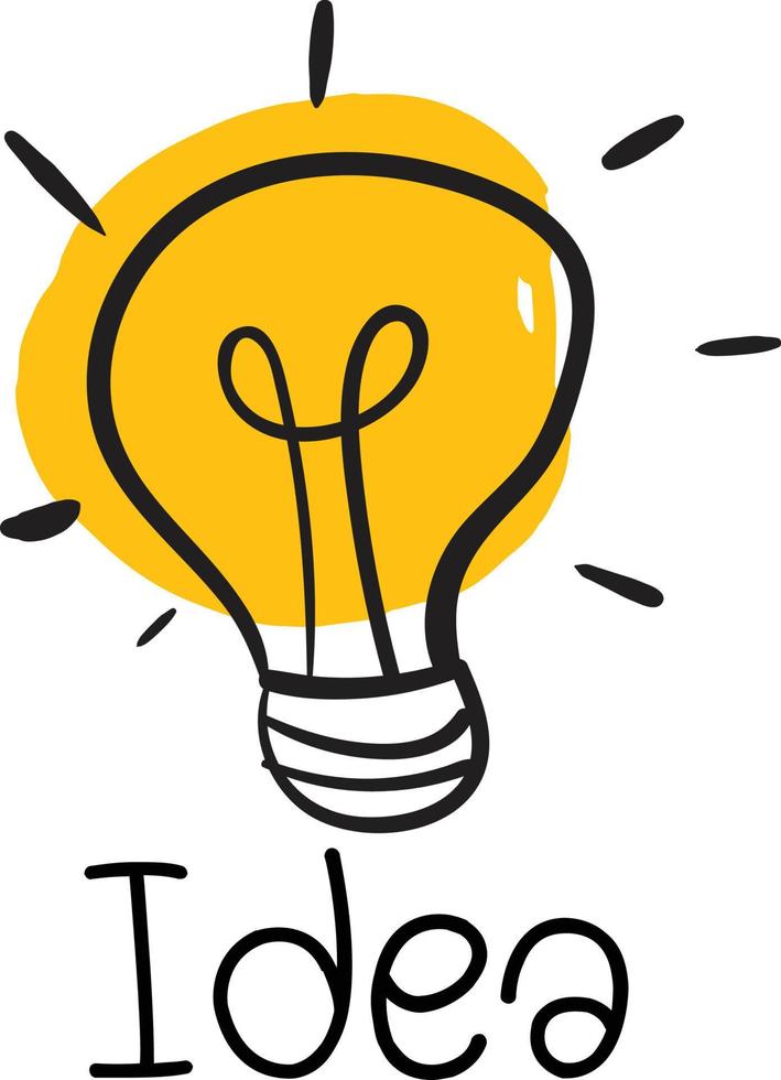 Idea icon line drawing vector illustration.