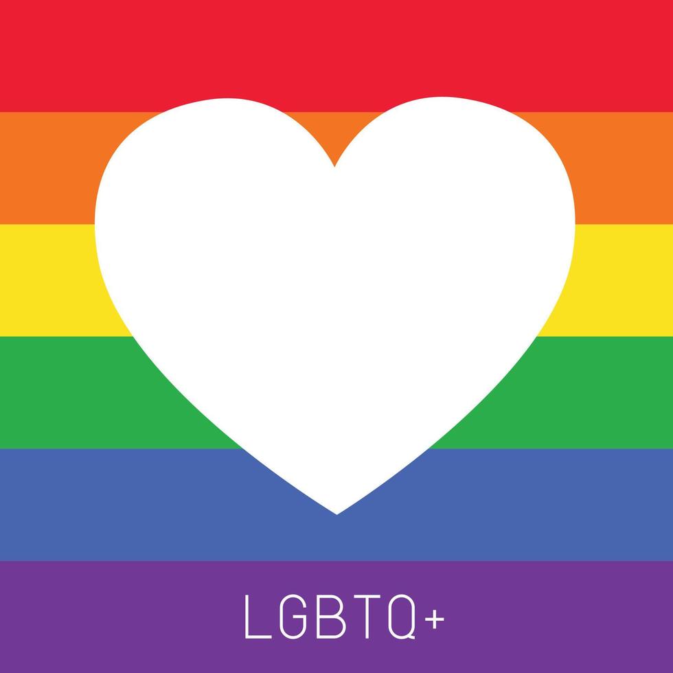 LGBT icon vector illustration, rainbow colour background.