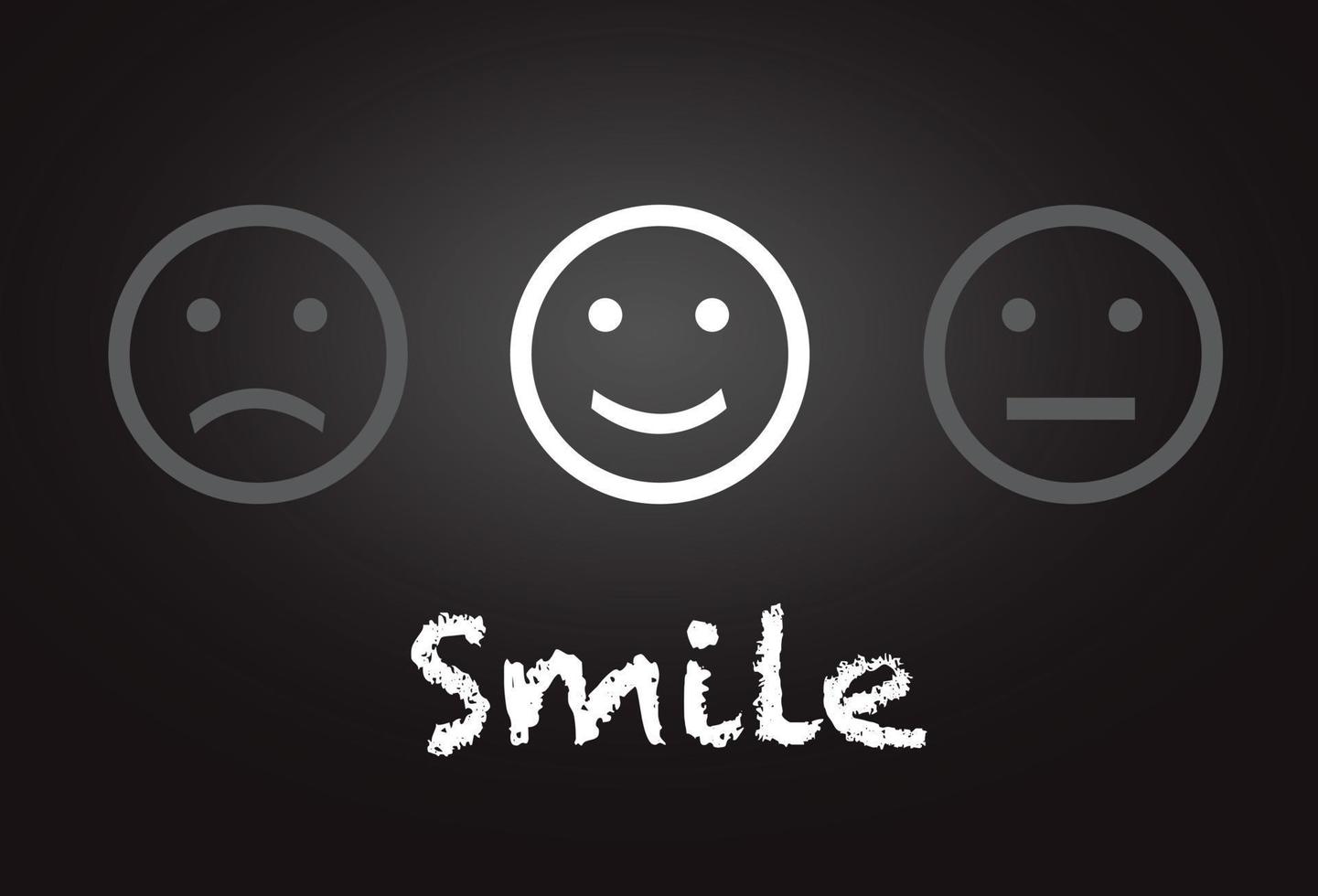 Smile icon vector illustration, black color background.