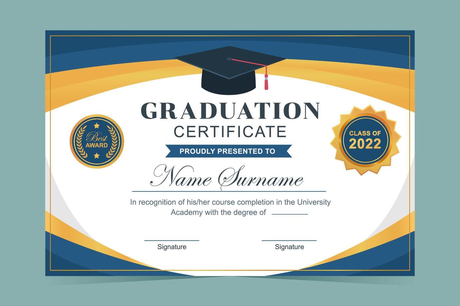 Graduation Certificate Template vector