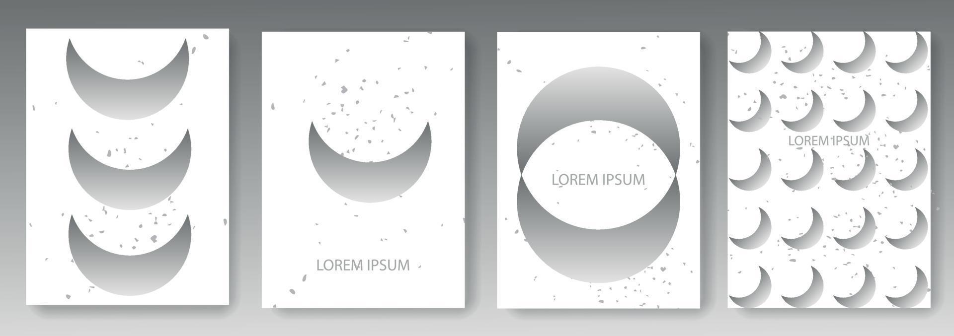 Set collection of white backgrounds with gray elements vector