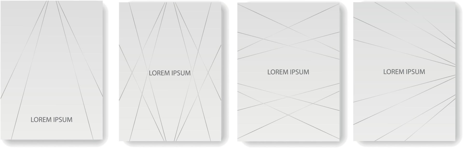 Set collection of gray backgrounds with silver lines vector