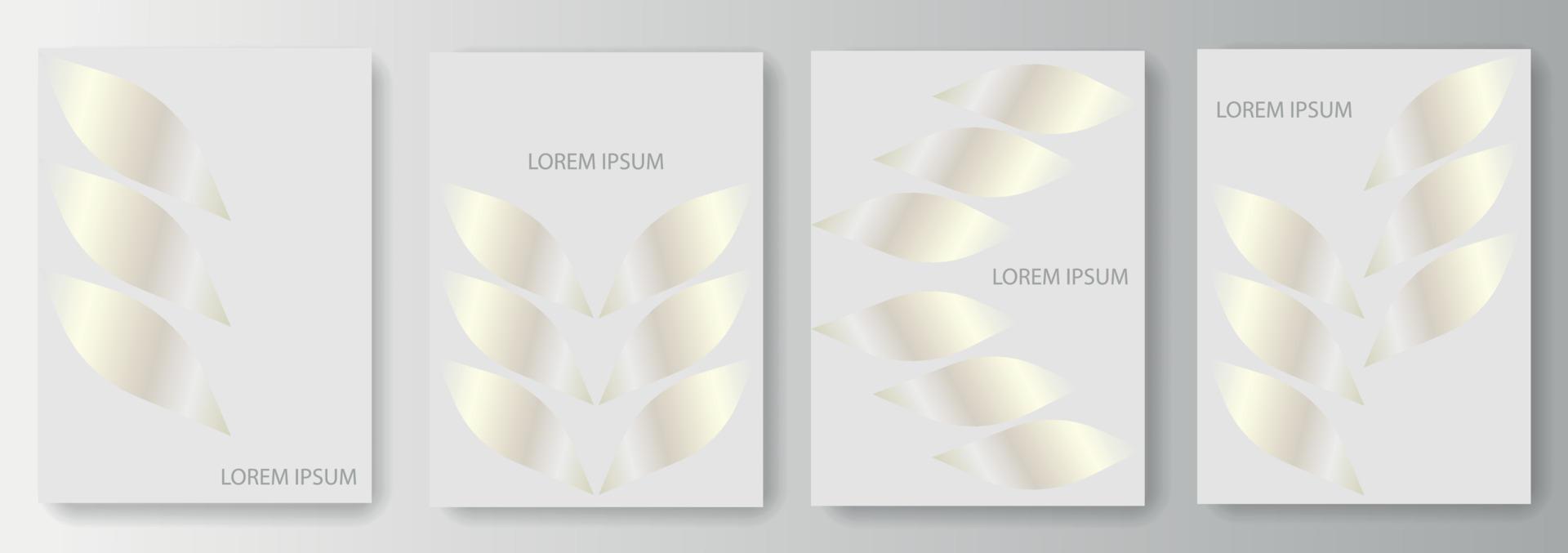 Set collection of gray backgrounds with silver elements vector