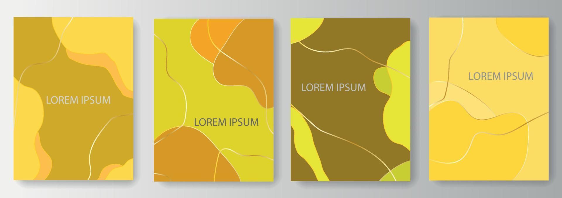 Set collection of modern abstract backgrounds in yellow colors vector