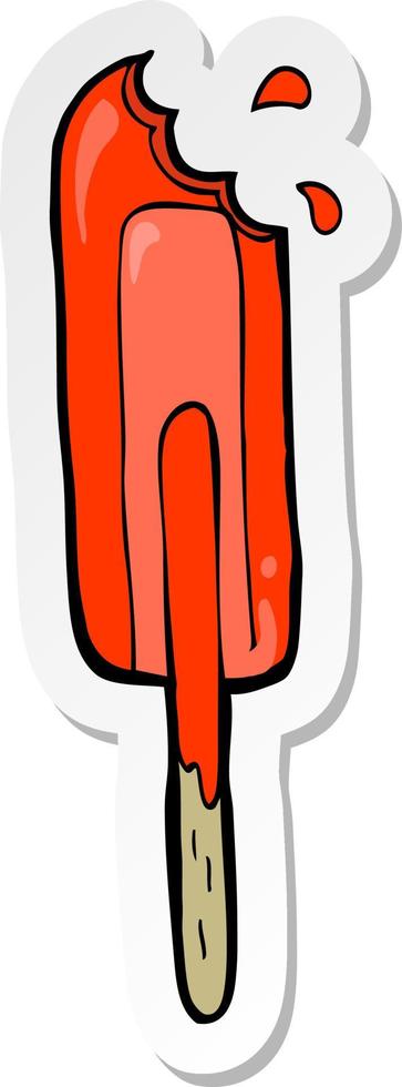 sticker of a cartoon ice lolly vector