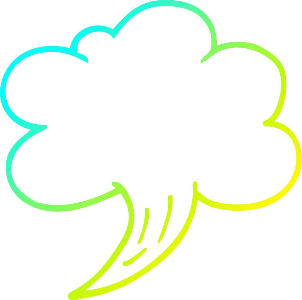 cold gradient line drawing cartoon gust of air vector