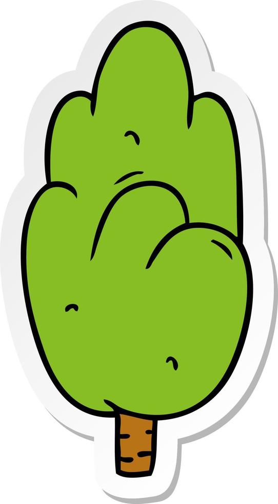 sticker cartoon doodle single green tree vector