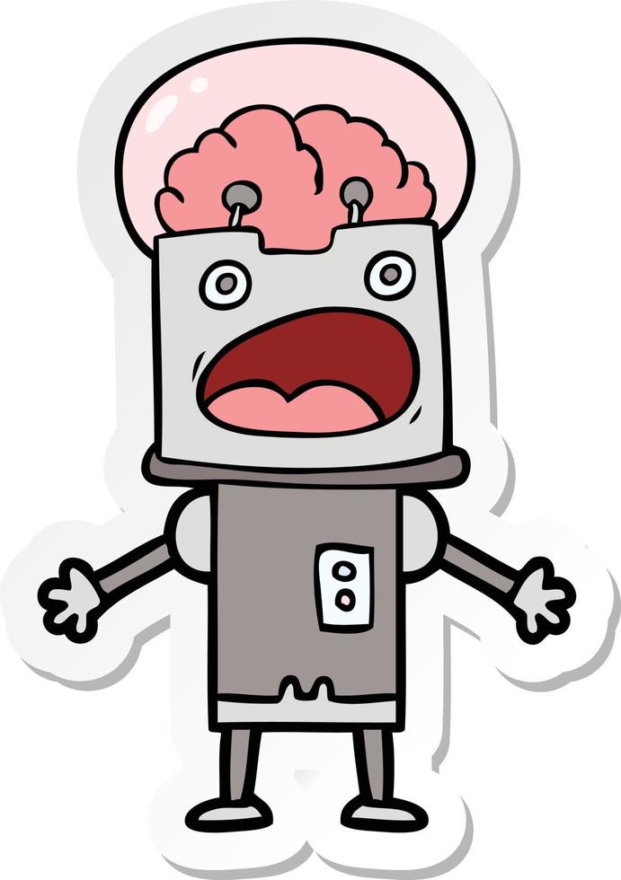 sticker of a cartoon robot vector