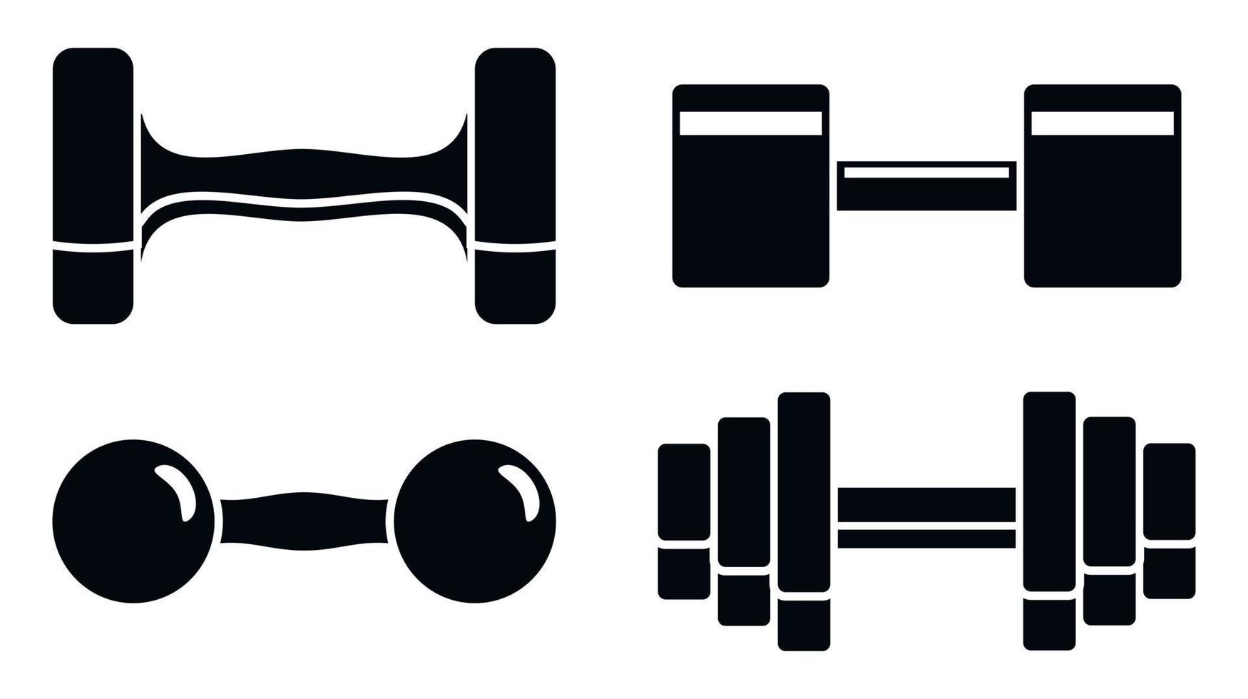 Gym dumbell icon set, simple style vector