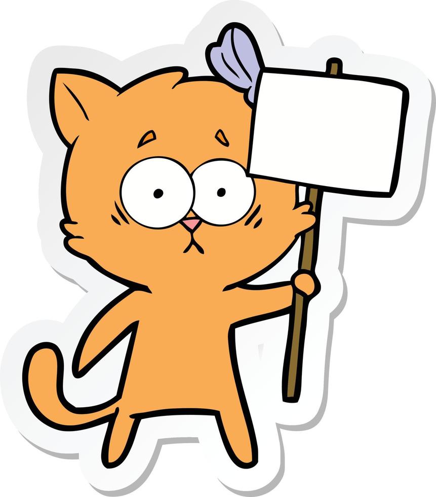 sticker of a cartoon cat vector