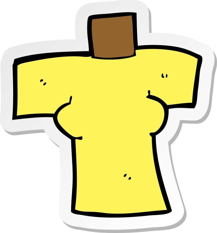 sticker of a cartoon female body vector