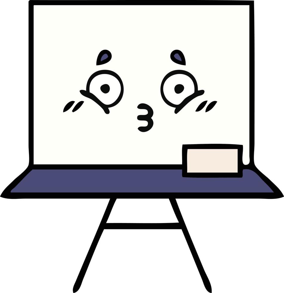 cute cartoon white board vector