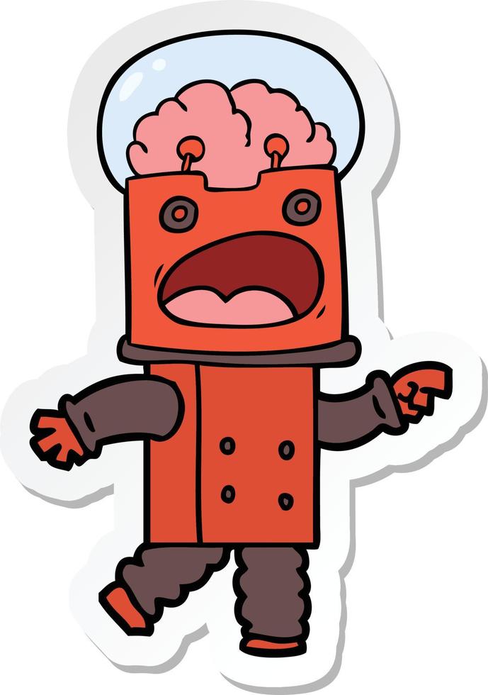 sticker of a cartoon robot vector