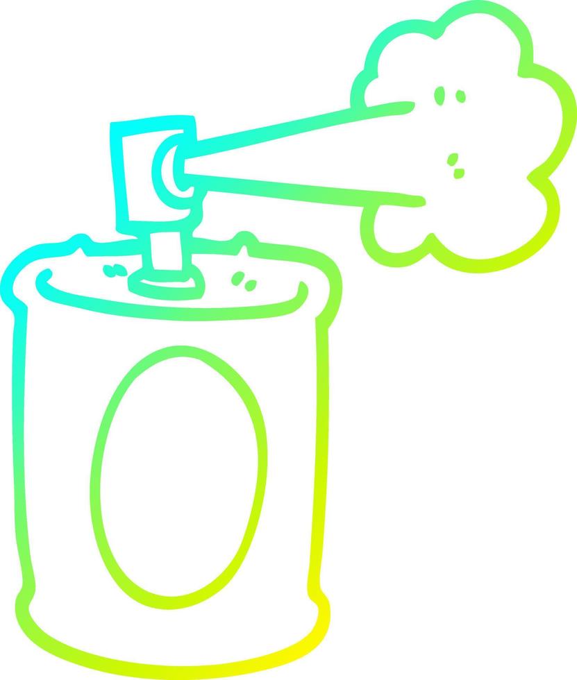 cold gradient line drawing cartoon spraypaint can vector