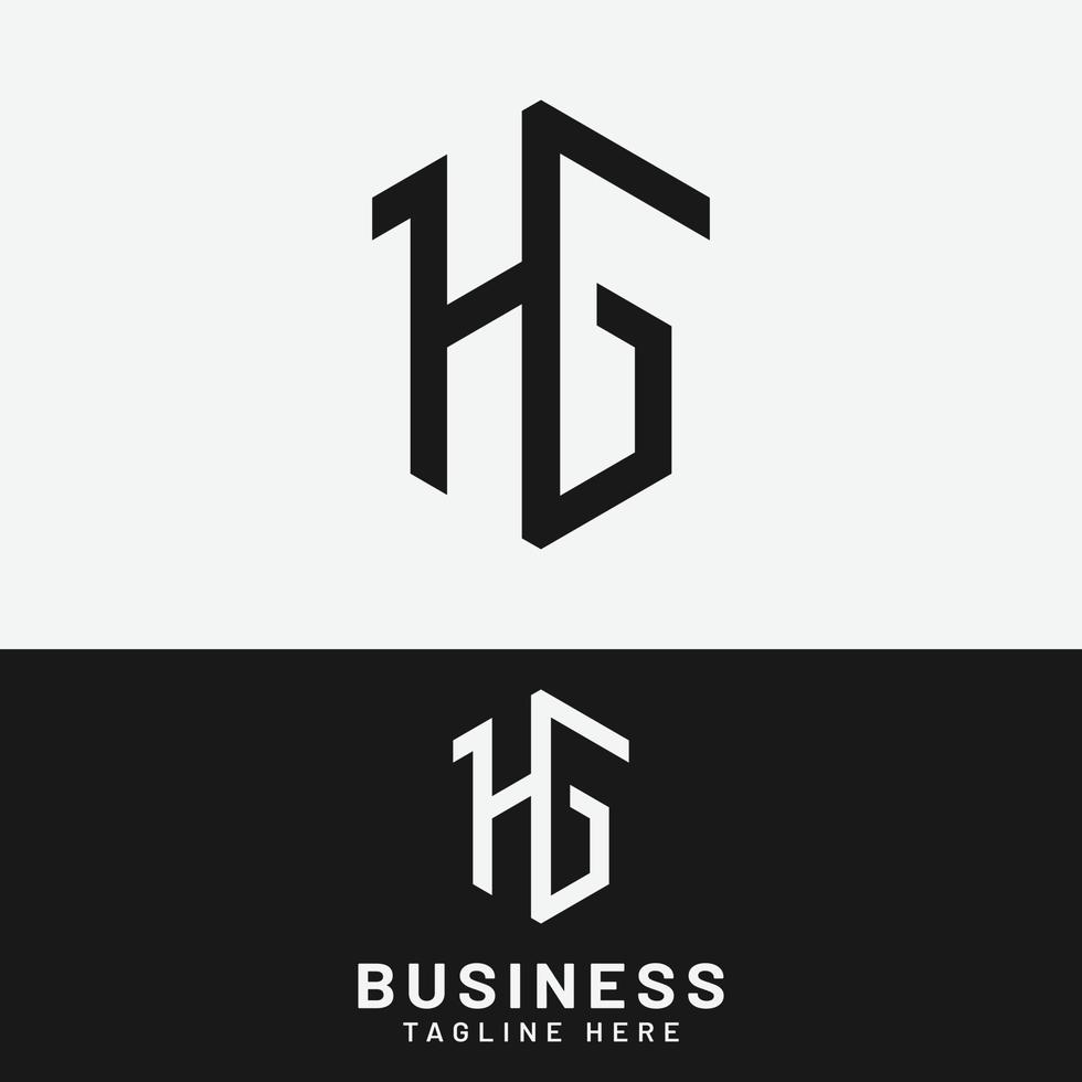 H G HG GH Letter Monogram Initial Logo Design Template vector