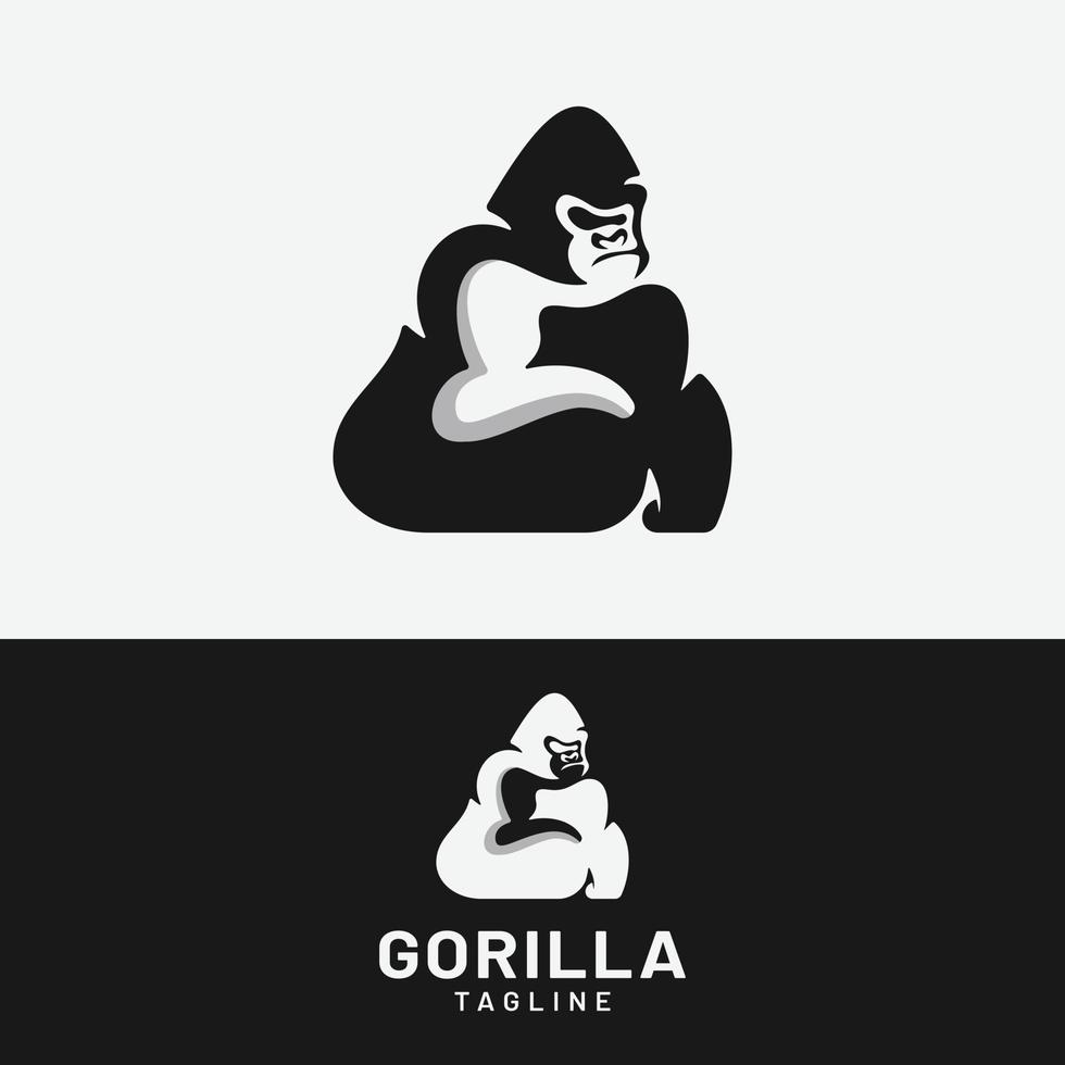 Letter Initial G Gorilla Logo Design Template vector