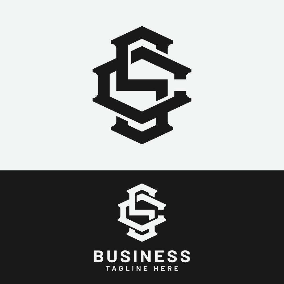 S C SC CS Letter Monogram Initial Logo Design Template vector