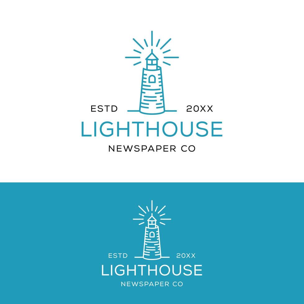 Lighthouse Paper Tower Logo Design Template vector
