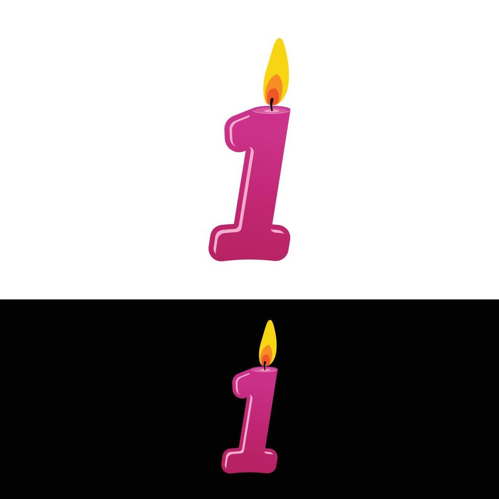 Number 1 Vector Candle for Birthday or Anniversary 8803899 Vector Art