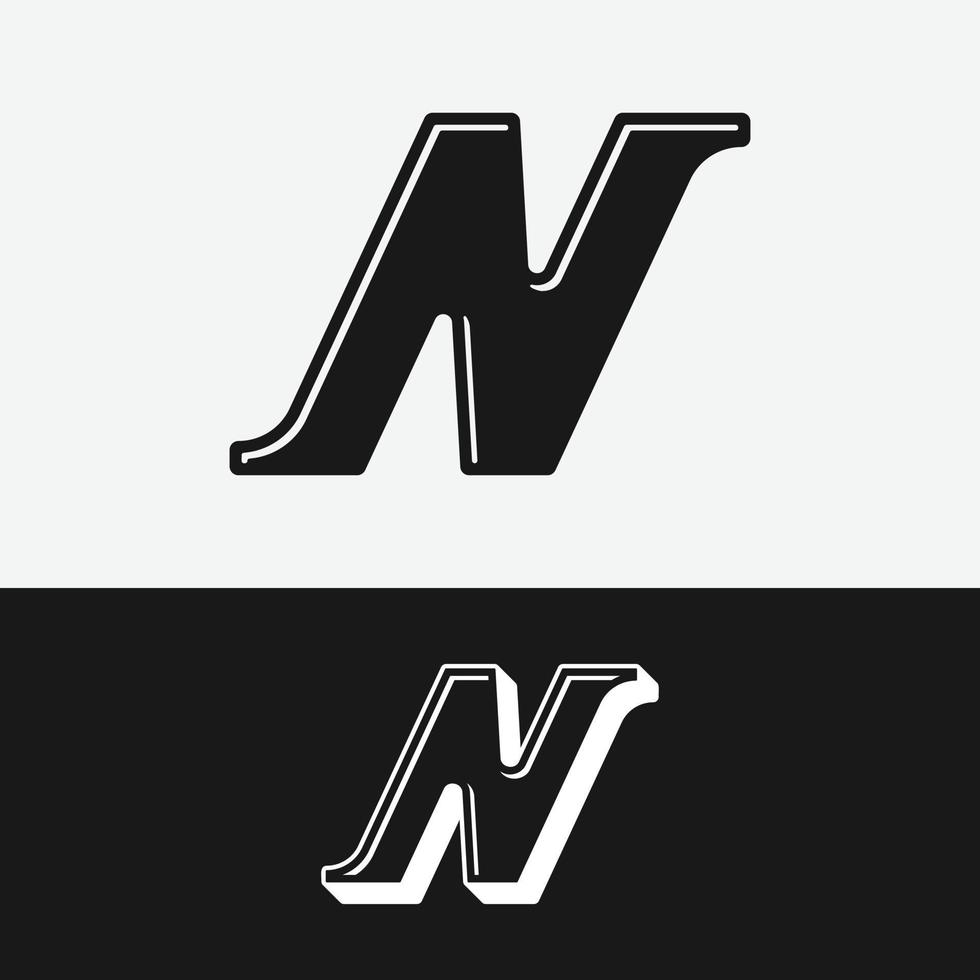 Letter Initial N Dash Logo Design Template vector