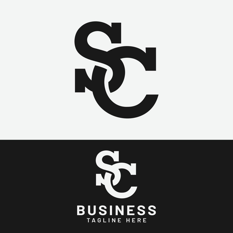 S C SC CS Letter Monogram Initial Logo Design Template vector