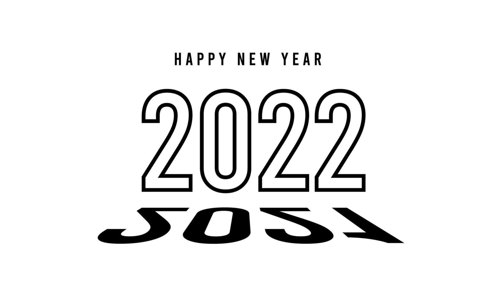 concepto de adiós 2021 bienvenido nuevo año 2022 diseño de texto. plantilla de diseño de tipografía minimalista para calendario, volantes de temporada y tarjetas de felicitación. ilustración vectorial aislado sobre fondo blanco. vector