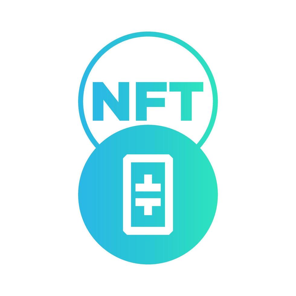 THETA tokens crypto currency exchange with NFT, solana art collect and trade Non-fungible token concept, financial investment technology. vector