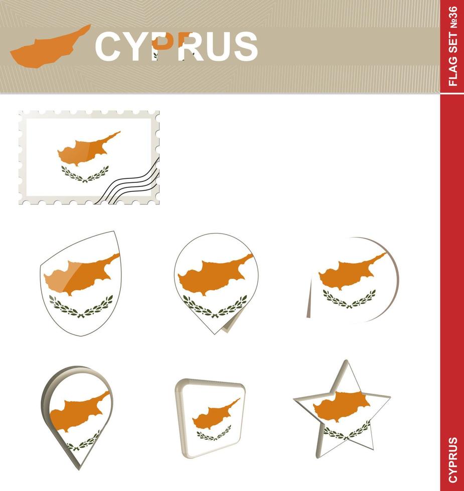 Conjunto de banderas de Chipre, conjunto de banderas vector