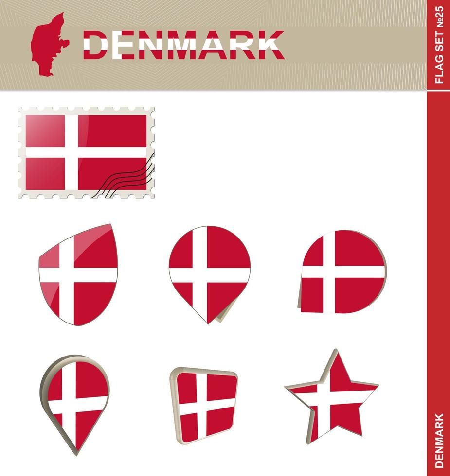 Denmark Flag Set, Flag Set vector