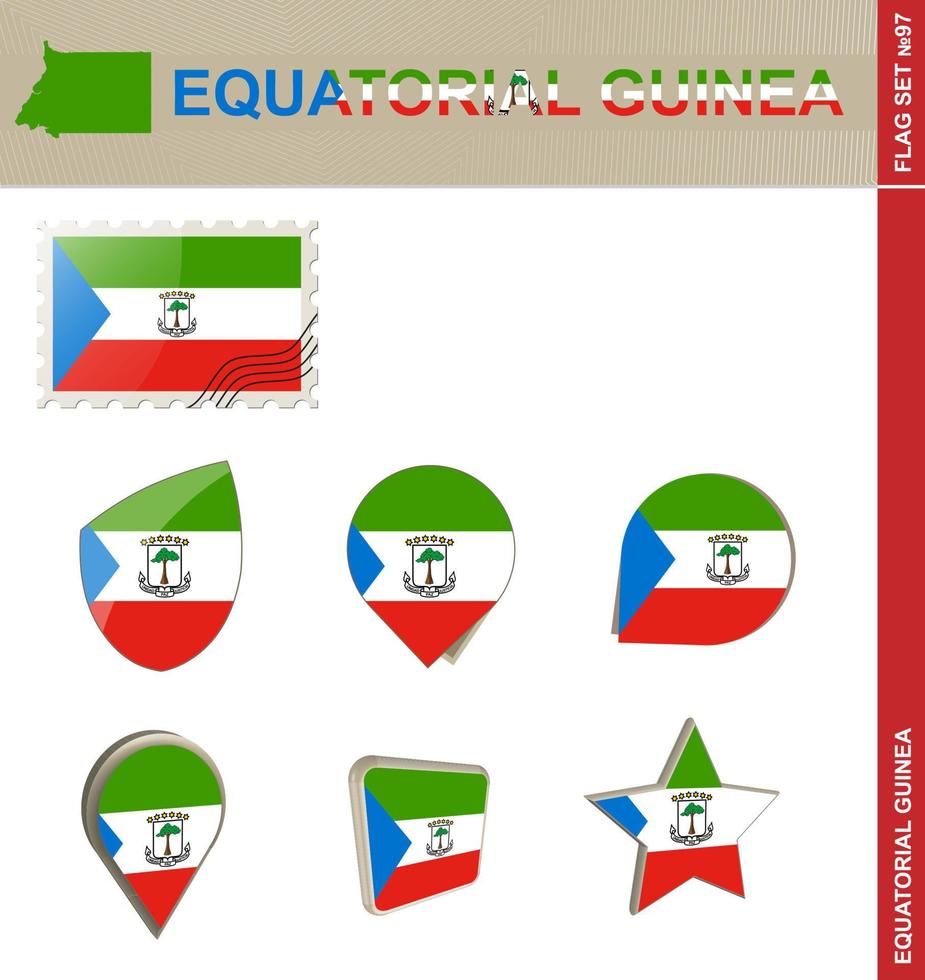 conjunto de banderas de guinea ecuatorial, conjunto de banderas vector