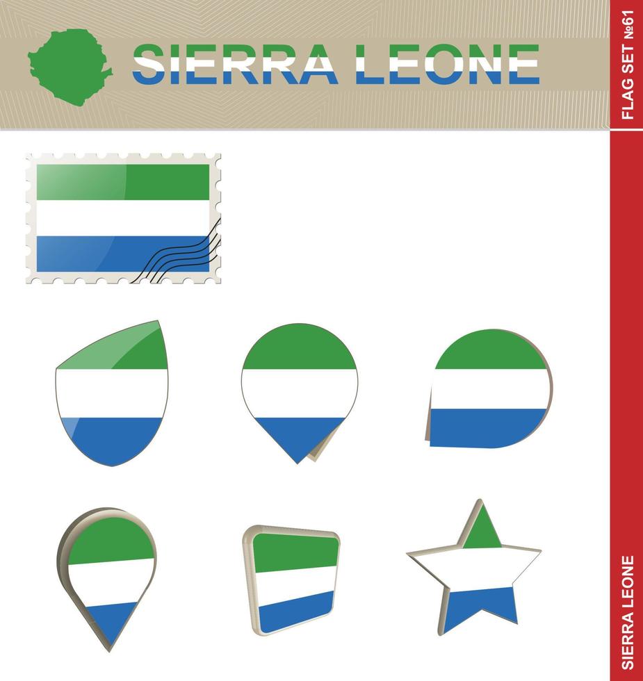 Sierra Leone Flag Set, Flag Set vector