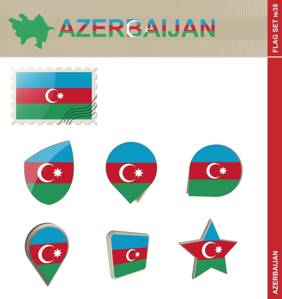 Azerbaijan Flag Set, Flag Set vector