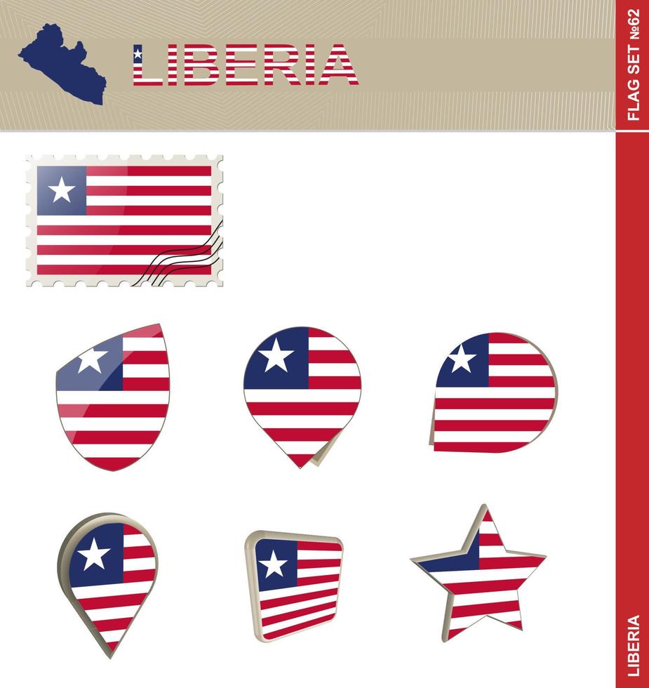 Liberia Flag Set, Flag Set vector