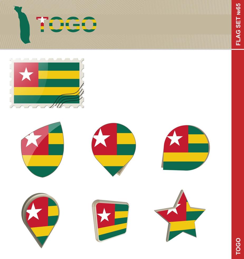 conjunto de banderas de togo, conjunto de banderas vector