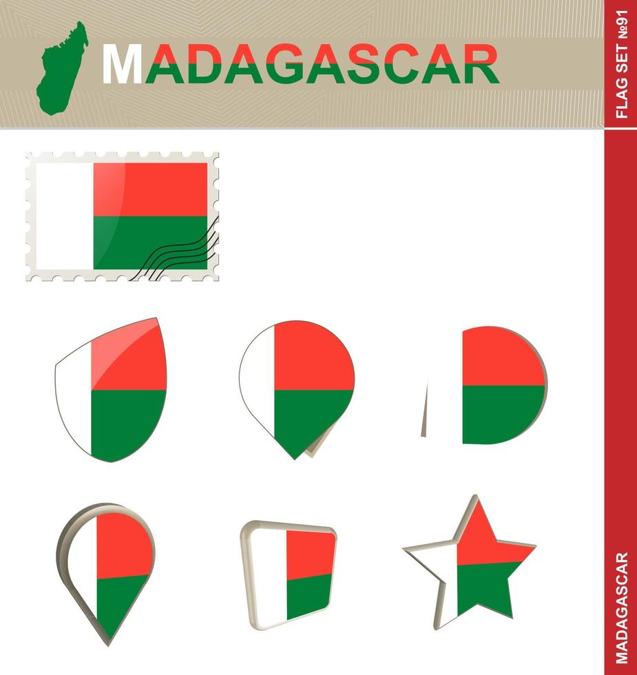 Madagascar Flag Set, Flag Set vector