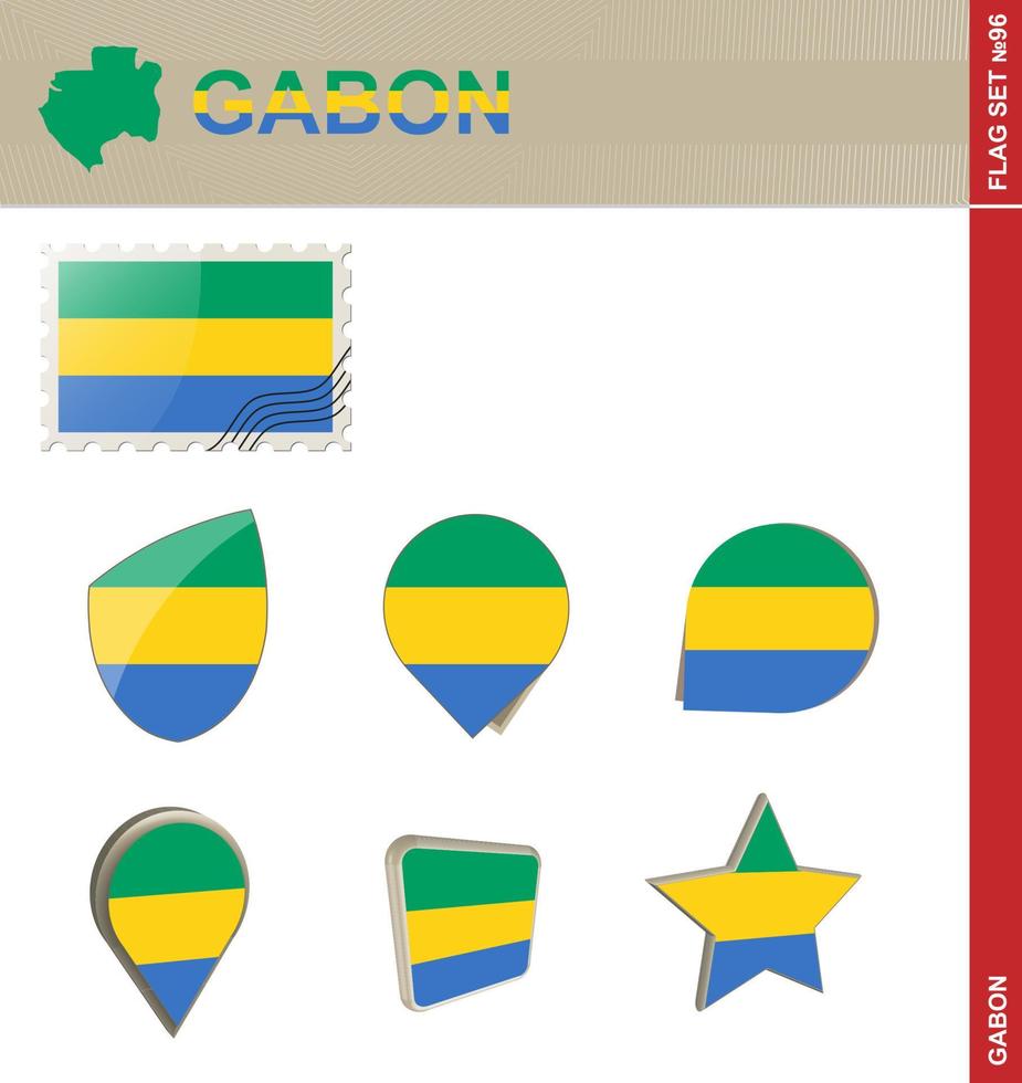 conjunto de banderas de Gabón, conjunto de banderas vector