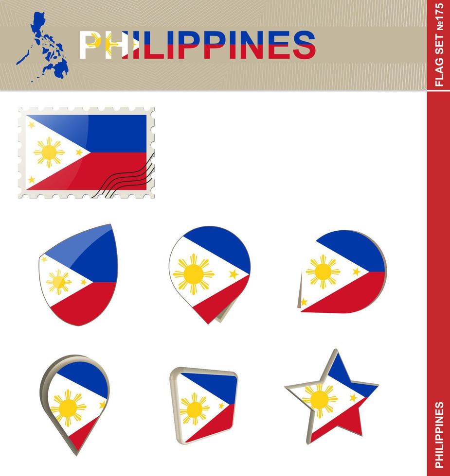 Philippines Flag Set, Flag Set vector