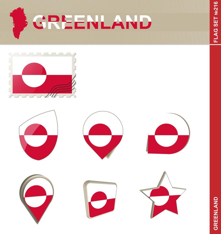 Greenland Flag Set, Flag Set vector