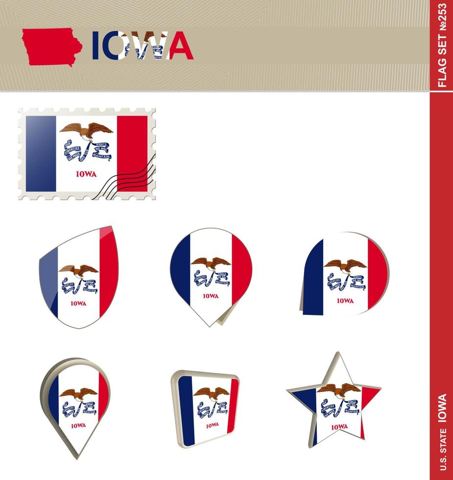 Iowa Flag Set, Flag Set vector