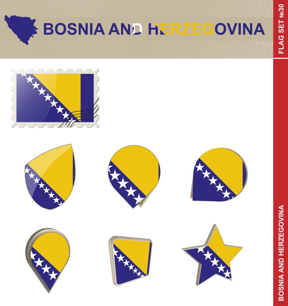 Bosnia and Herzegovina Flag Set, Flag Set vector