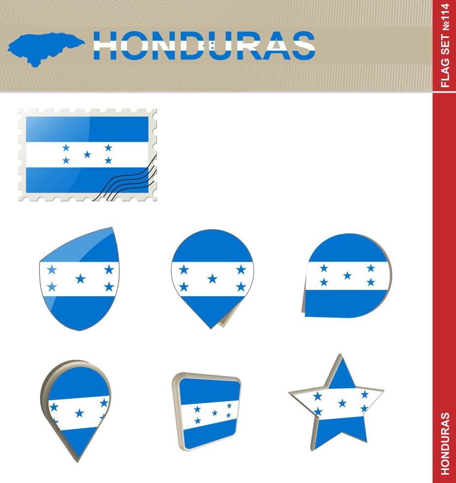 conjunto de banderas de honduras, conjunto de banderas vector