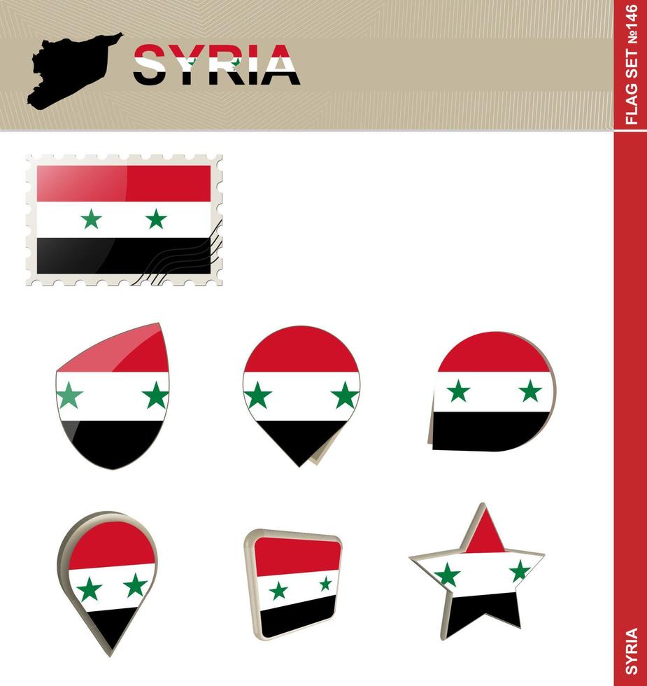 conjunto de bandera siria, conjunto de bandera vector