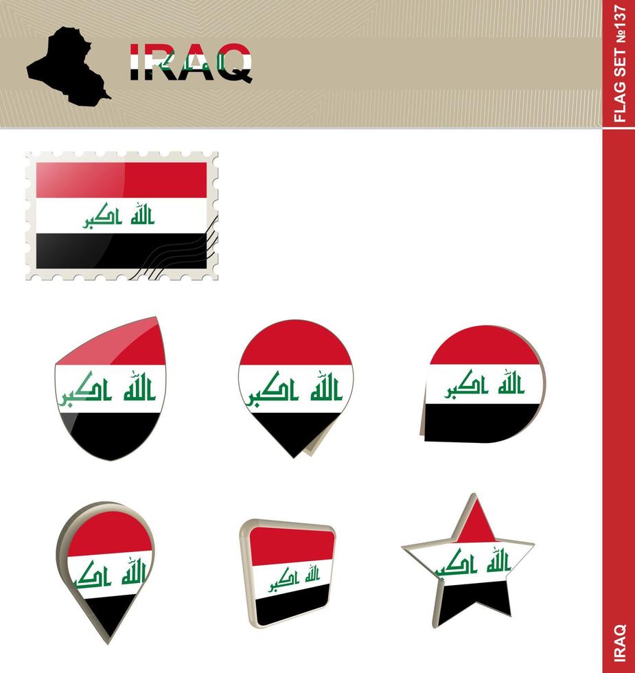 conjunto de bandera de irak, conjunto de bandera vector