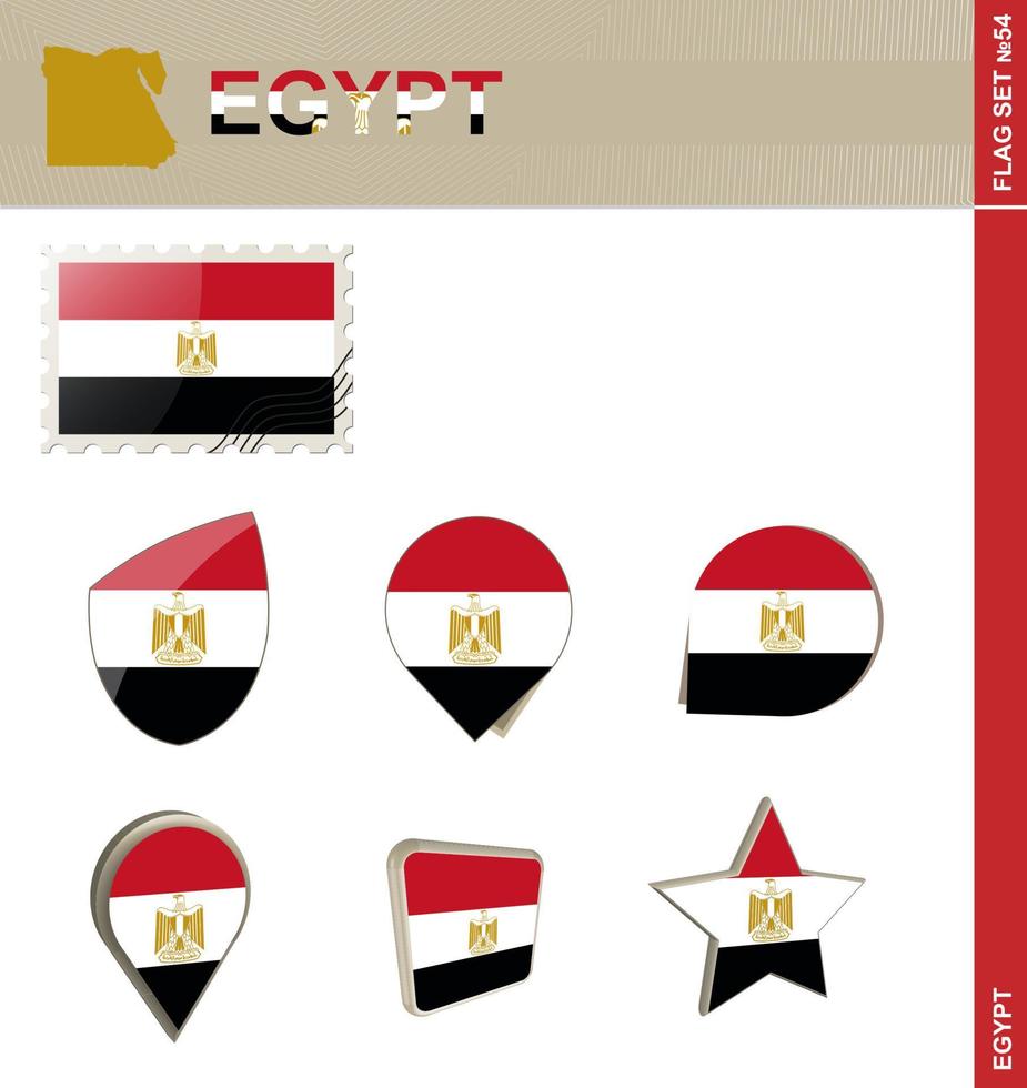 Egypt Flag Set, Flag Set vector