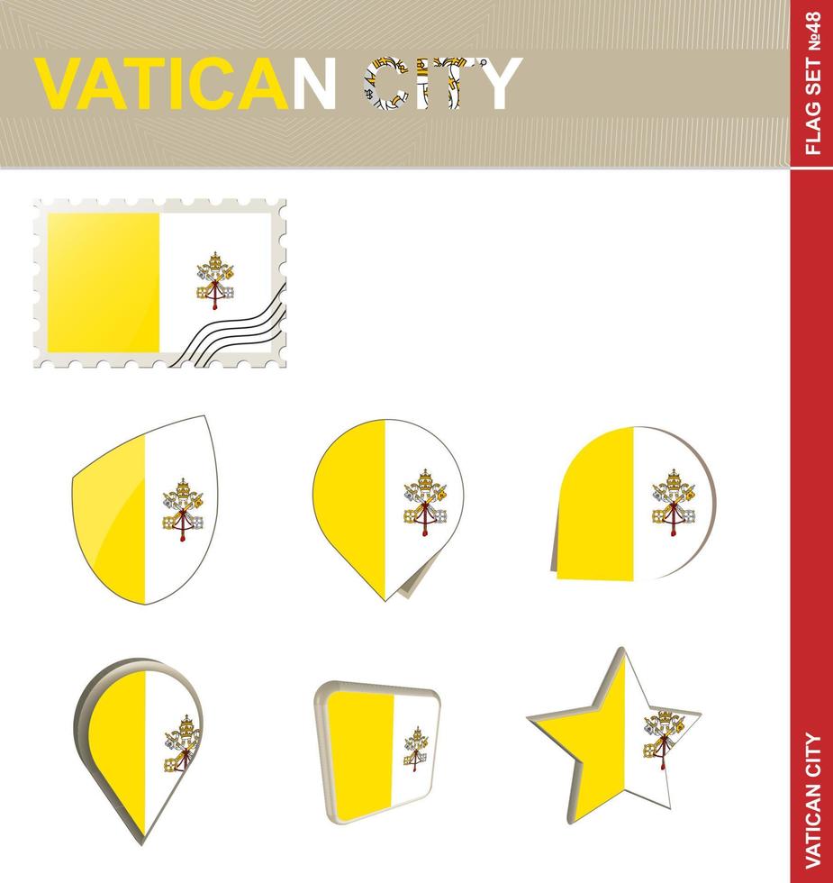 Vatican City Flag Set, Flag Set vector