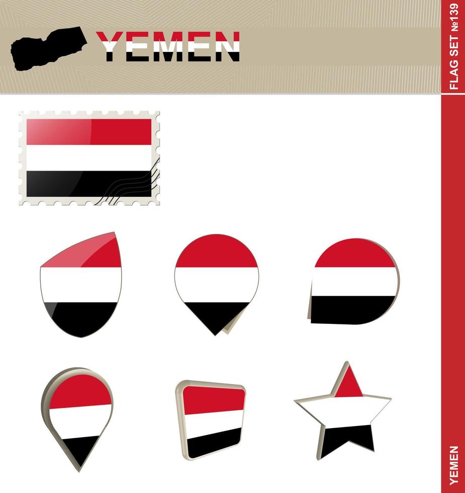 Yemen Flag Set, Flag Set vector