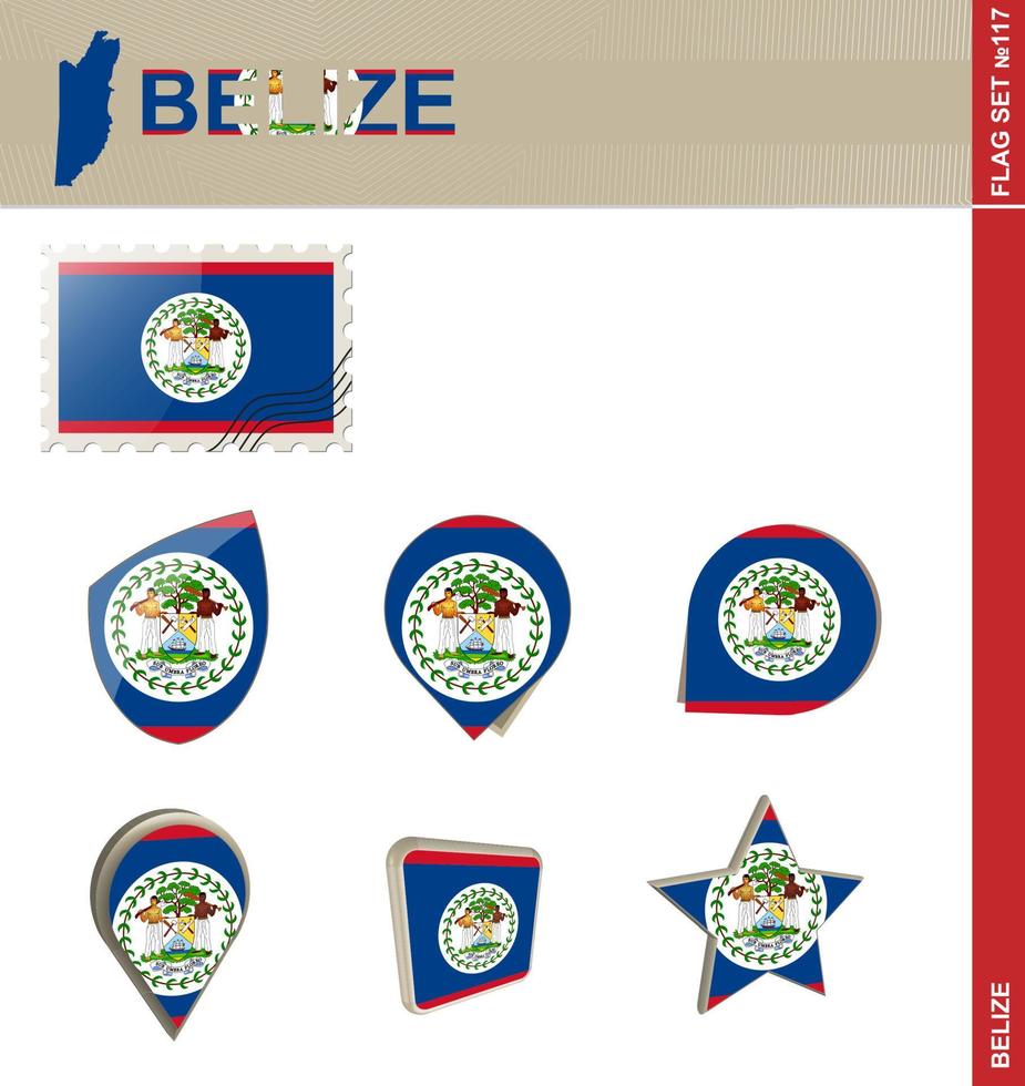 Belize Flag Set, Flag Set vector