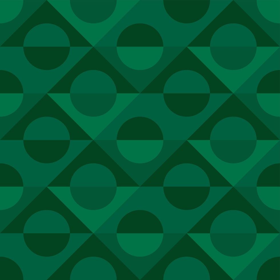 patrón vectorial sin costuras, rombo geométrico con patrón circular en color verde. patrón incluido en la muestra. vector