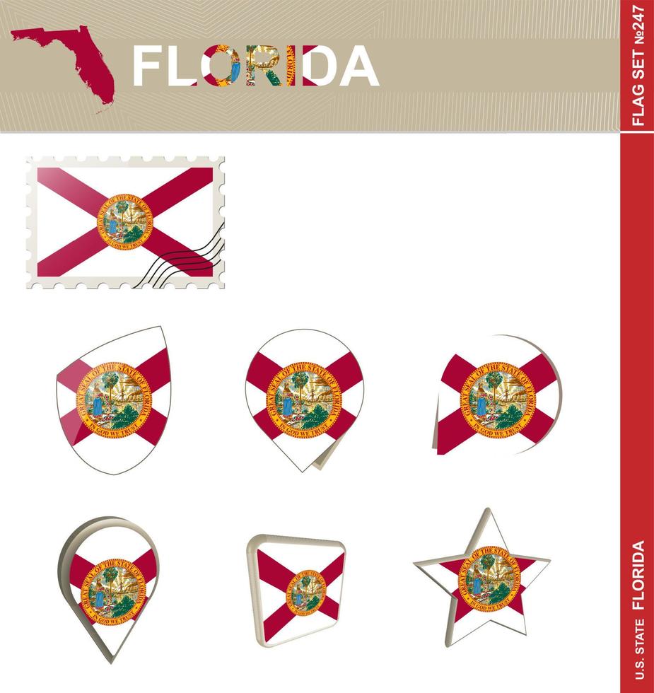 conjunto de banderas de florida, conjunto de banderas vector