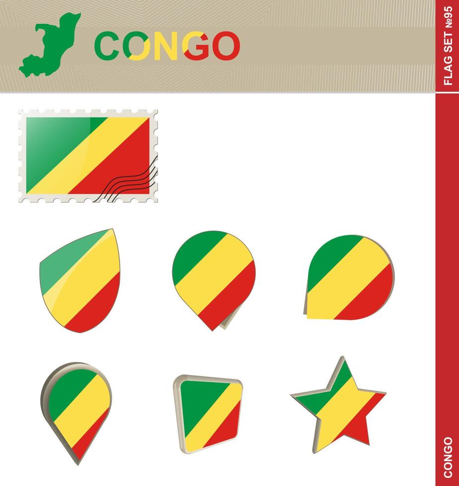 Congo Flag Set, Flag Set vector